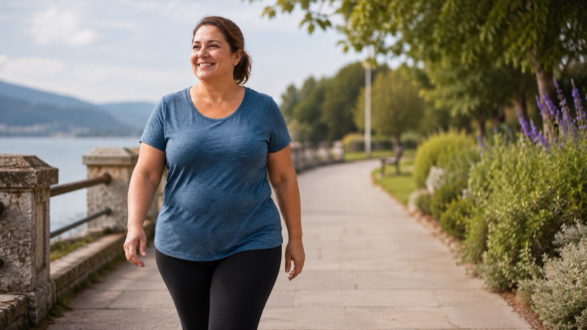 Paciente caminando como parte de un proceso de salud acompañado
